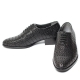 Men's Pointed Toe Summer Mesh Black Leather Lace Up Oxfords Dress Shoes
