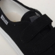 Women's Triple Velcro Strap Thick Platform Black Canvas Sneakers Shoes