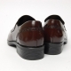 Men's Apron Toe Horse Bit Punching Stitch Brown Leather Loafers Dress Shoes