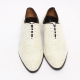 Men's Pointed Toe Punching White Leather Lace Up Oxfords Shoes