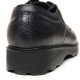 Men's Apron Toe Eyelet Lace Up Black Leather Platform Wedge Heel Casual Shoes