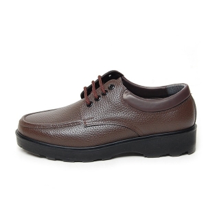 Men's Apron Toe Eyelet Lace Up Black Leather Casual Shoes