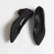 Women's Pointy Toe Comfort Block Med Heel Suede Pumps Shoes