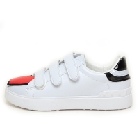Women's Round Toe Heart Patch Front White Fashion Sneakers Shoes