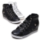 Women's Two Tone Black Med Wedge Heel Fashion Sneakers Shoes
