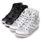 Women's Two Tone White Med Wedge Heel Fashion Sneakers Shoes