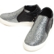 Women's Stud Height Increasing Glitter Silver Fashion Sneakers Shoes