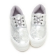 Women's Thick Platform Vintage Silver Med Wedge Heel Fashion Sneakers Shoes