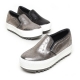 Women's Thick Platform Vintage Mercury Med Wedge Heel Slip On Fashion Sneakers Shoes