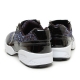 Women's Two Tone Double Zip Block Heel Black Sneakers