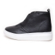 Women's Cross Elastic Band Med Wedge Heel Black High Top Sneakers