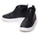 Women's Cross Elastic Band Med Wedge Heel Black High Top Sneakers