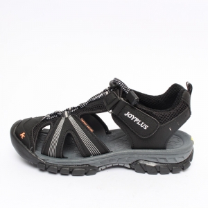 Men's Low Rise Hiking Shoes Round Toe, Black Synthetic Leather, Made In South Korea, Outdoor, Hiking shoes