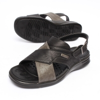Men's Open Toe Two Tone Black Sandals Shoes
