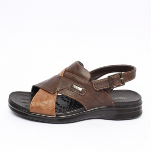 Men's Open Toe Two Tone Brown﻿ Sandals Shoes Open Toe, Two Tone, Brown﻿ Synthetic Leather, Made In South Korea, Belt Strap, Sandals shoes