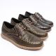 Men's Wrinkle Leather Sneakers Khaki Shoes