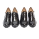 Women's Apron Toe Glossy Black Lace Up Platform Low Heel Oxfords Shoes