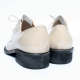 Women's Lace Up Platform Low Block Heel Oxfords Beige Shoes