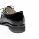 Women's Lace Up Platform Low Block Heel Oxfords Glossy Black Shoes