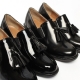 Women's Glossy﻿ Black Tassel Loafers Dress Shoes