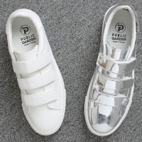 Women's Triple Rip Tape White Silver Low Top Sneakers Shoes