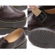 Women's Apron Toe Thick Platform Contrast Stitch Belt Strap Loafers Shoes