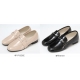 Women's Square Apron Toe Horse Bit Decoration Beige Black Loafers Shoes