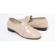 Women's Square Apron Toe Horse Bit Decoration Beige Black Loafers Shoes