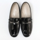 Women's Square Apron Toe Horse Bit Decoration Beige Black Loafers Shoes