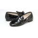 Women's Square Apron Toe Tassel Decoration Beige Black Loafers Shoes