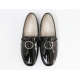 Women's Square Apron Toe Ring Decoration Beige Black Loafers Shoes