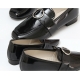 Women's Square Apron Toe Ring Decoration Beige Black Loafers Shoes