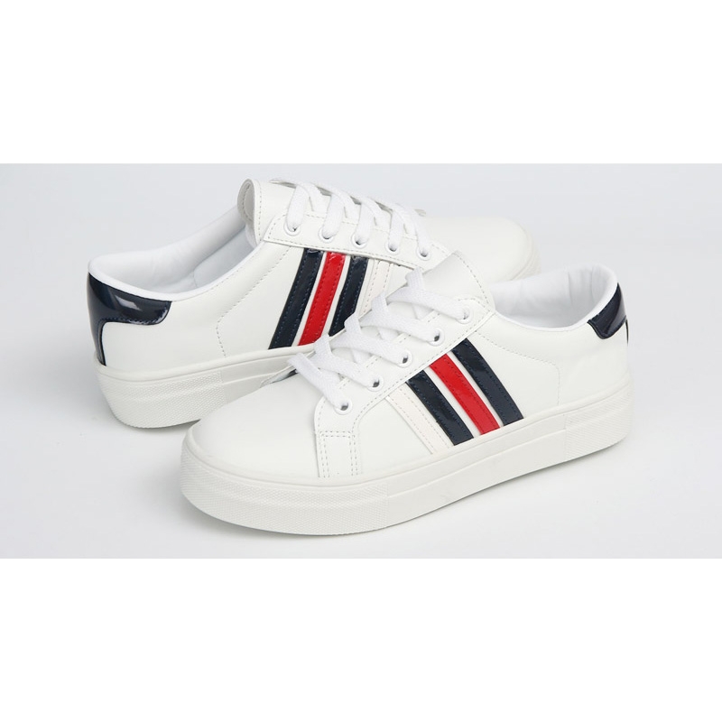 Women's Multi Color Stripe Low Top Sneakers Shoes