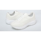 Women's White Platform Low Top Sneakers Couple Shoes