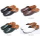 Women's Square Toe Fur Detail Slide Loafers Mule Shoes