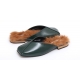 Women's Square Toe Fur Detail Slide Loafers Mule Shoes