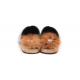 Women's Square Toe Fur Detail Slide Loafers Mule Shoes