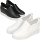 Women's White Platform Hidden Wedge Insole Slip On Sneakers