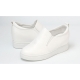 Women's White Platform Hidden Wedge Insole Slip On Sneakers