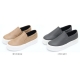 Women's Height Increasing Hidden Insole White Platform Slip On Sneakers Shoes