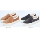 Women's Warm Inner Fur Thick Platform Slip On Sneakers Beige Gray Shoes