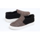 Women's Check Pattern Warm Inner Fur Sneakers Blue Brown Shoes