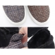 Women's Check Pattern Warm Inner Fur Sneakers Blue Brown Shoes