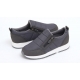 Women's Outside Zip Closure Wedge Heel Padding Sneakers Gray Black Shoes