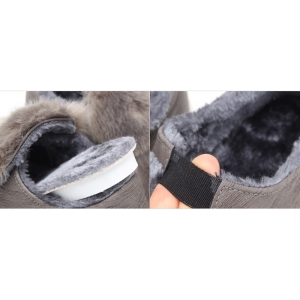 Round Toe, Height Increasing Hidden Insole, Inner Fur, Synthetic Leather, Made in South Korea, Slip On, Fur Decoration Sneakers Shoes 
