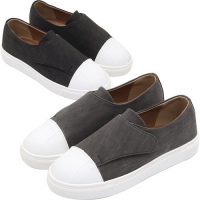 Men's Cap Toe Rip Tape Unisex Sneakers Gray Black Couple Shoes