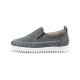 Women's Contrast Stitch White Platform Slip On Sneakers Gray Black Shoes