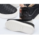 Women's Round Toe White Platform Lattice Sneakers Shoes