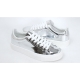 Men's Metallic Silver White Height Increasing Unisex Sneakers Couple Shoes