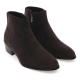 Men's Round Toe Side Zip Brown Synthetic Suede Dress Boots